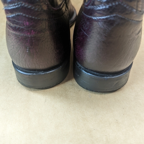 Lucchese Boots men's sz 9EE Exotic Genuine Black Cherry Smooth Ostrich c… - Picture 9 of 11